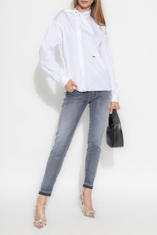 Dsquared2 Women's Medium Waist Skinny Jean-Grey