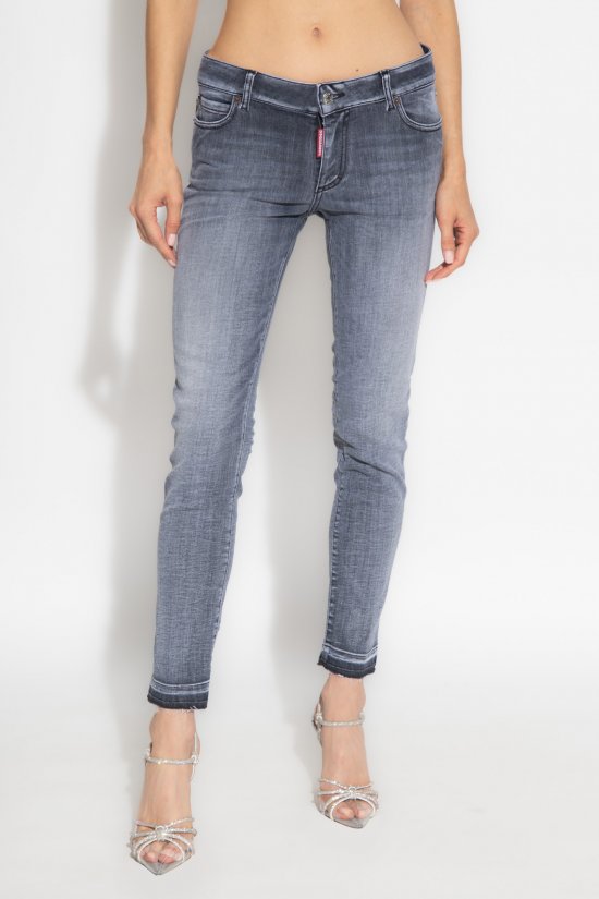 Dsquared2 Women's Medium Waist Skinny Jean-Grey