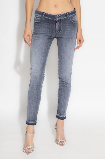 Dsquared2 Women's Medium Waist Skinny Jean-Grey