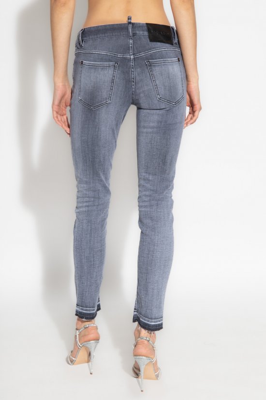 Dsquared2 Women's Medium Waist Skinny Jean-Grey