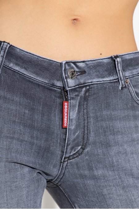 Dsquared2 Women's Medium Waist Skinny Jean-Grey