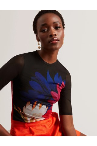 Γυναικεία Ted Baker μπλούζα Slim Fit Ilussa-Μαύρο 2