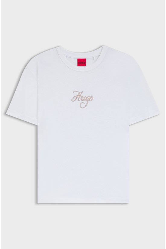 Γυναικεία Hugo T-shirt μπλούζα Regular Fit Destrel_3-Λευκό