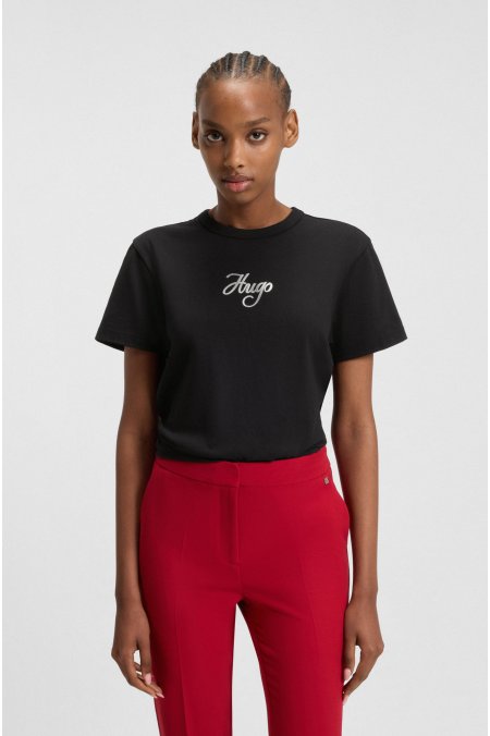 Γυναικεία Hugo T-shirt μπλούζα Regular Fit Destrel_3-Λευκό