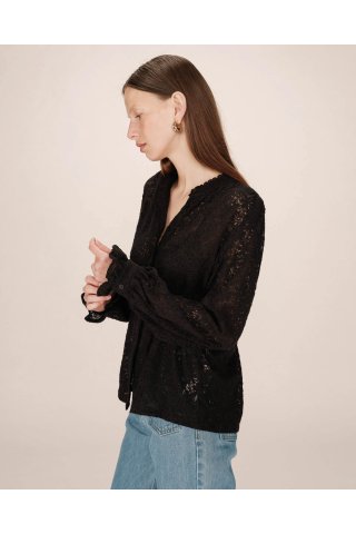 Γυναικείο Grace and Mila πουκάμισο Regular Fit Swing-Μαύρο