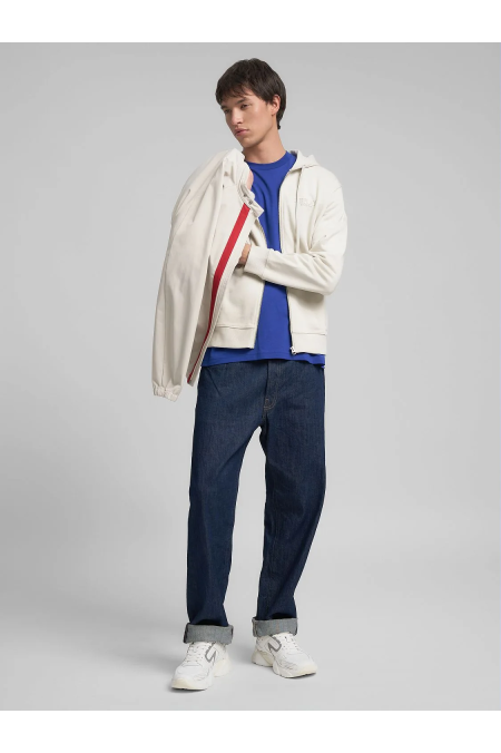 Ανδρική Replay φούτερ ζακέτα με κουκούλα Regular Fit-Εκρού