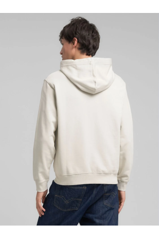 Ανδρική Replay φούτερ ζακέτα με κουκούλα Regular Fit-Εκρού 2