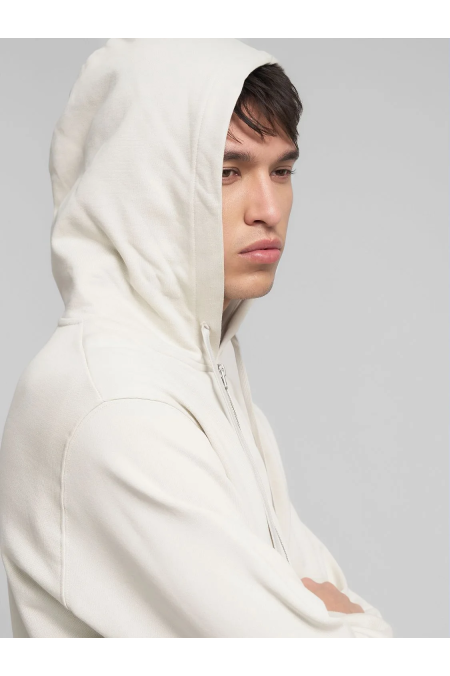 Ανδρική Replay φούτερ ζακέτα με κουκούλα Regular Fit-Εκρού