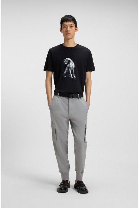 Ανδρικό Hugo Cargo παντελόνι Tapered Fit Glavin241-Γκρι